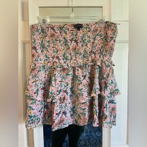 Floral Smocked Ruffle Skirt